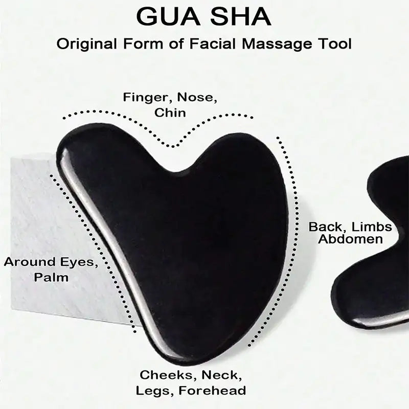 Rouleau de massage pour le visage et ensemble d'outils Gua Sha en option, 1 à 3 pièces, portable, pour les soins quotidiens du visage à domicile