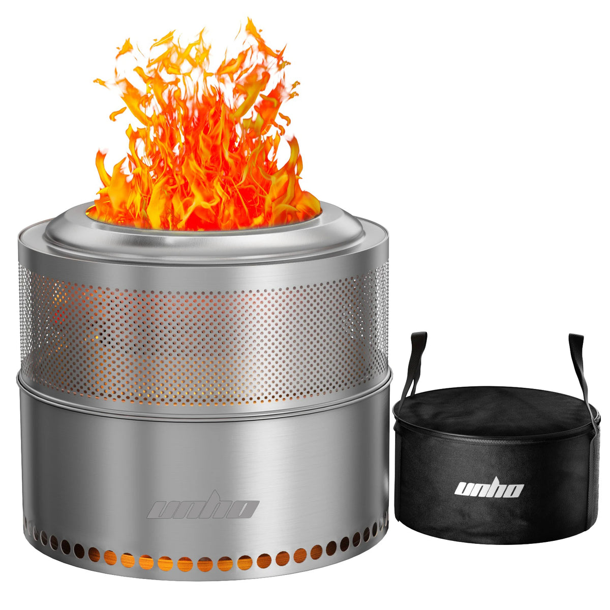 Smokeless Fire Pit – Stainless Steel Wood Burner with Carry Bag