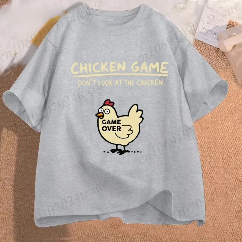 T-shirt homme amusant « Chicken Game Don't Look At The Chicken » – T-shirt imprimé – Hauts de mode pour hommes et femmes – Ropa Hombre