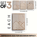 3pcs 2D Flat Retro Wood Art Wall Decoration Pine Sun Elements Home style Living Room Bedroom Office Large mural Easy To Install