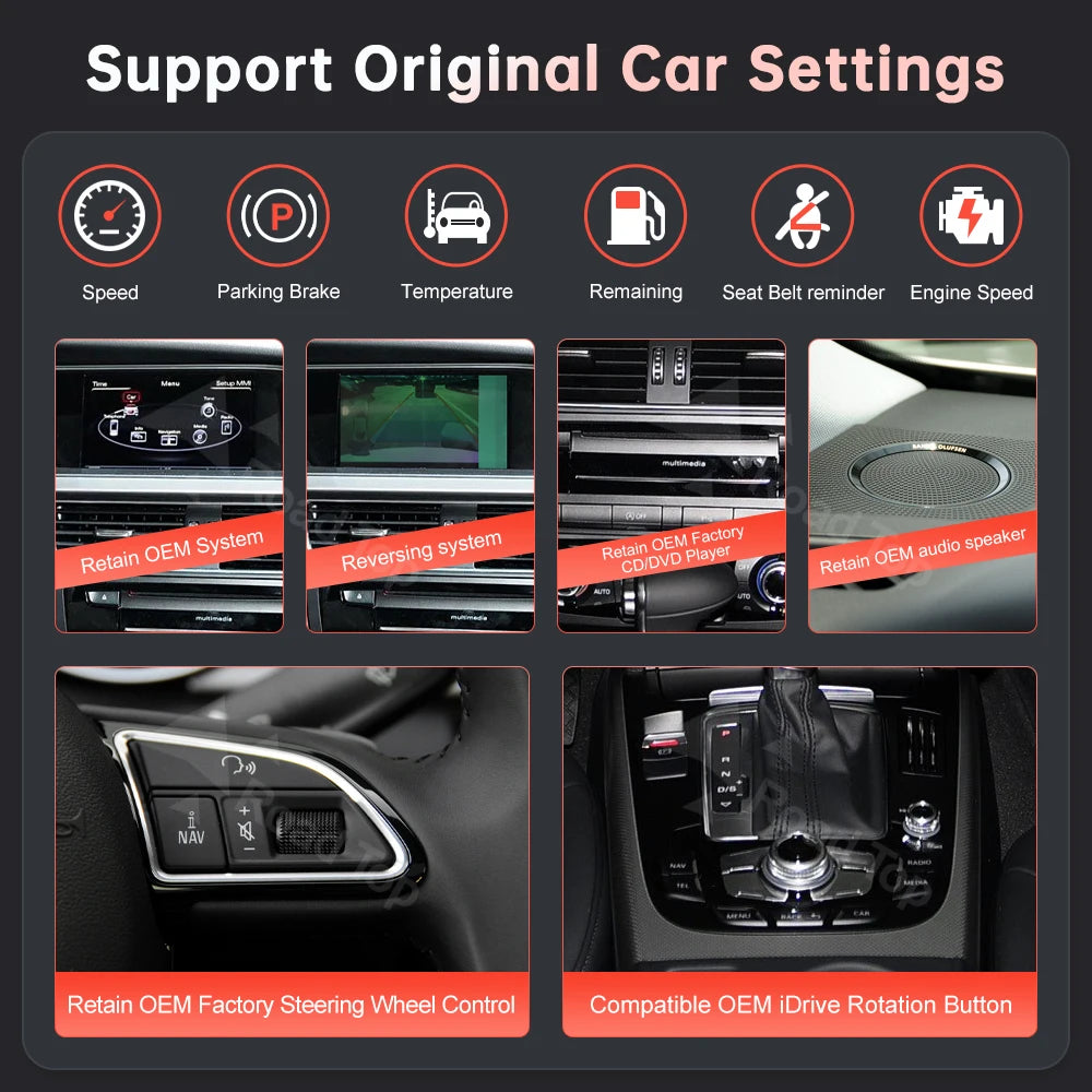 Pantalla táctil CarPlay Android Auto para Audi A4 S4 B8 – 8,9"/12,3"