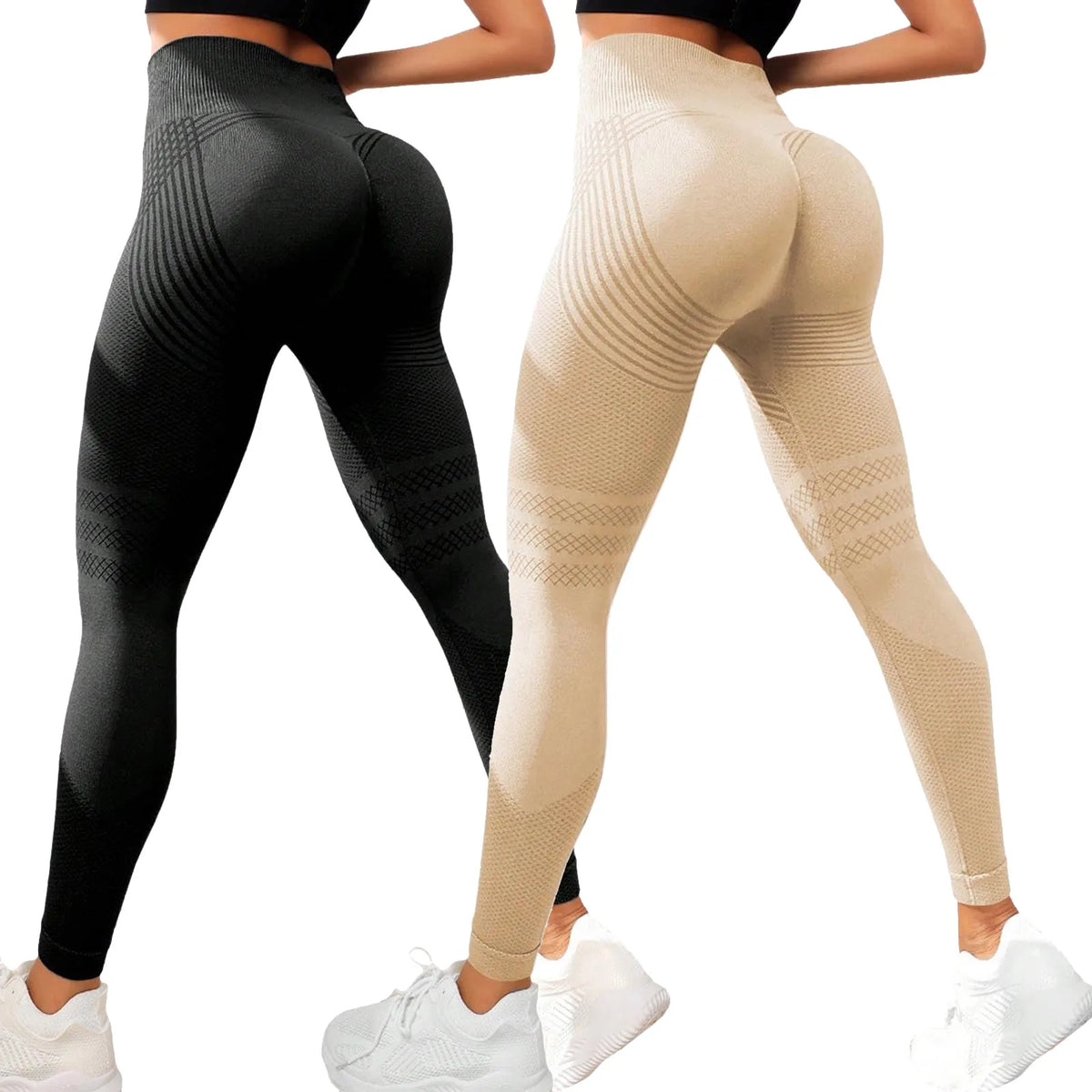 Leggings de compresión 3D, ajustados, anticelulíticos, moldeadores, de cintura alta, sin costuras, con efecto push-up, opacos, para gimnasio y deporte