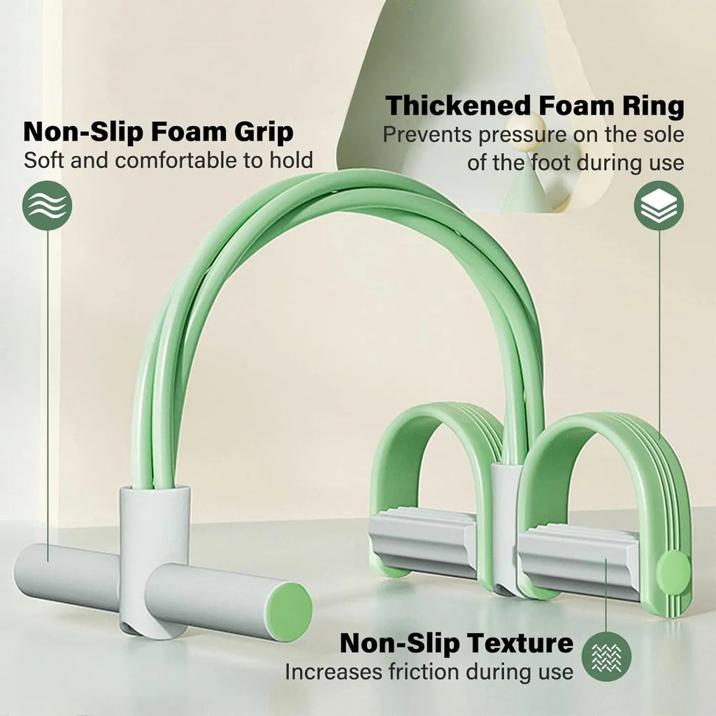 Natural Rubber Pedal Resistance Bands, 6 Tubes with Handles, Yoga Pedal Puller for Full-Body Home Workouts