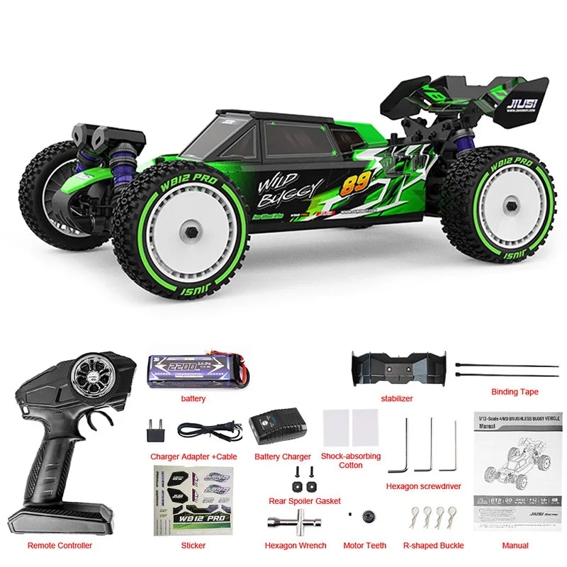 JIUSI WB12 PRO 1/12 ブラシレスRCカー – 4WD、時速80km ドリフト仕様