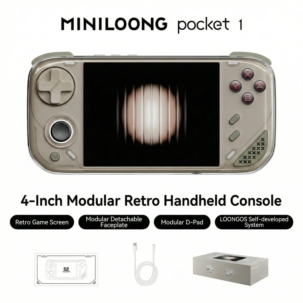 Consola de juegos portátil retro Pocket 1, IPS de 4", 4000 mAh