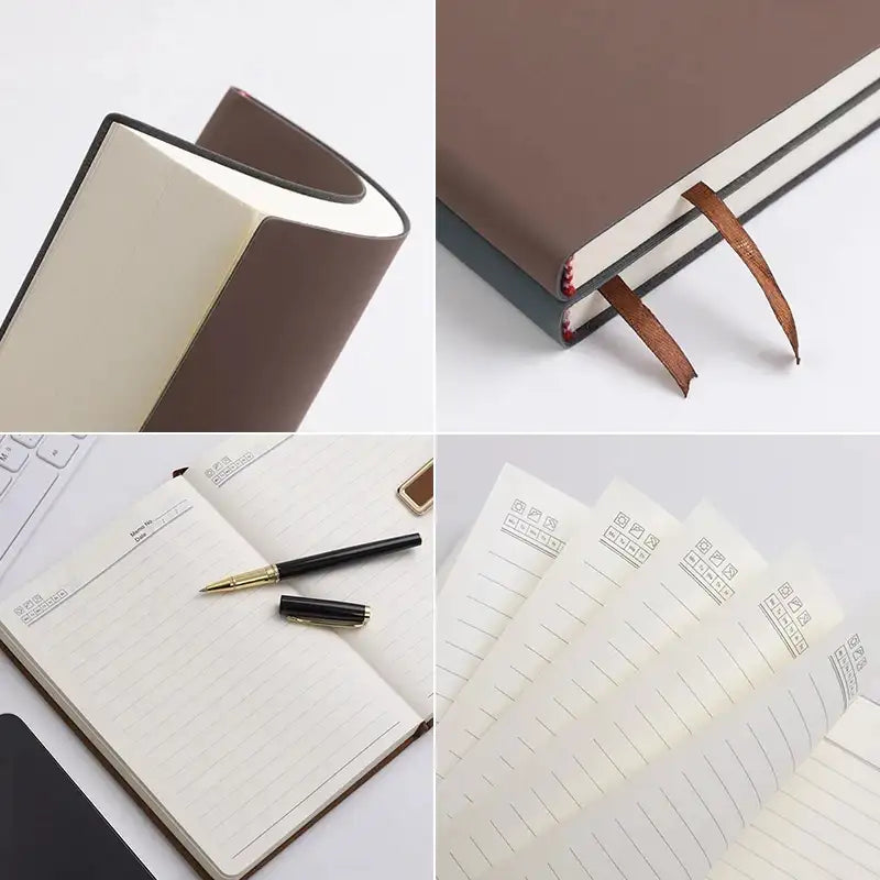 Cuaderno de piel sintética A5 de tapa blanda, diario impermeable para escribir, agenda bonita para tomar notas de viajes, material de oficina y escolar, regalo para mujeres y hombres