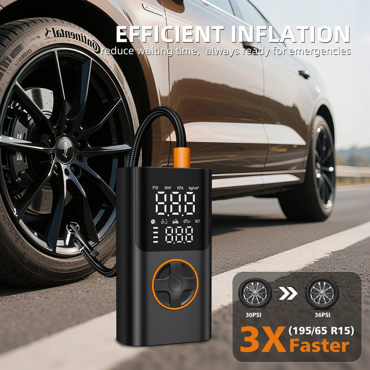 Kabelloser Reifenfüller – 150PSI, Digitalanzeige, LED-Licht
