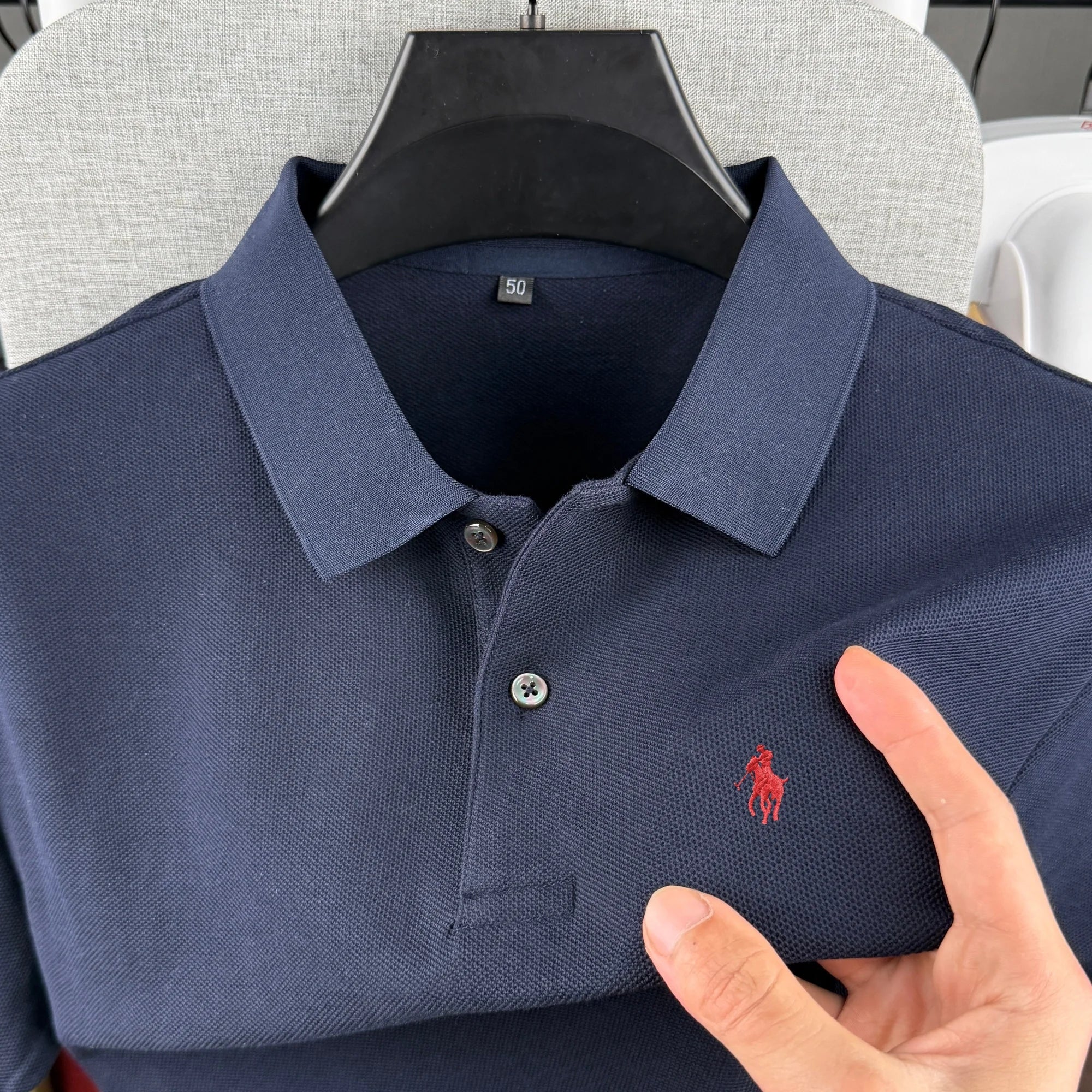 Polo à manches courtes pour homme 100 % coton pur, marque de luxe, été 2026, broderie poney, t-shirt décontracté de golf