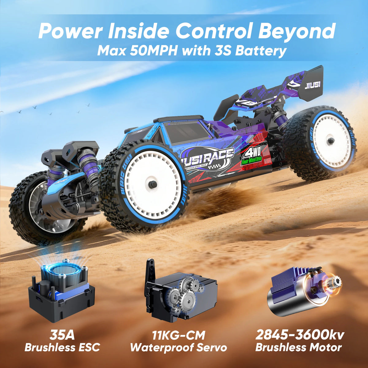 JIUSI WB12 PRO 1/12 ブラシレスRCカー – 4WD、時速80km ドリフト仕様