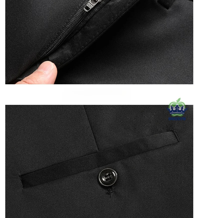 Brand Clothing Summer Thin Men's Stretch Suit Pants Business Slim Straight Work Office Black Formal Trousers Men Plus Size 40