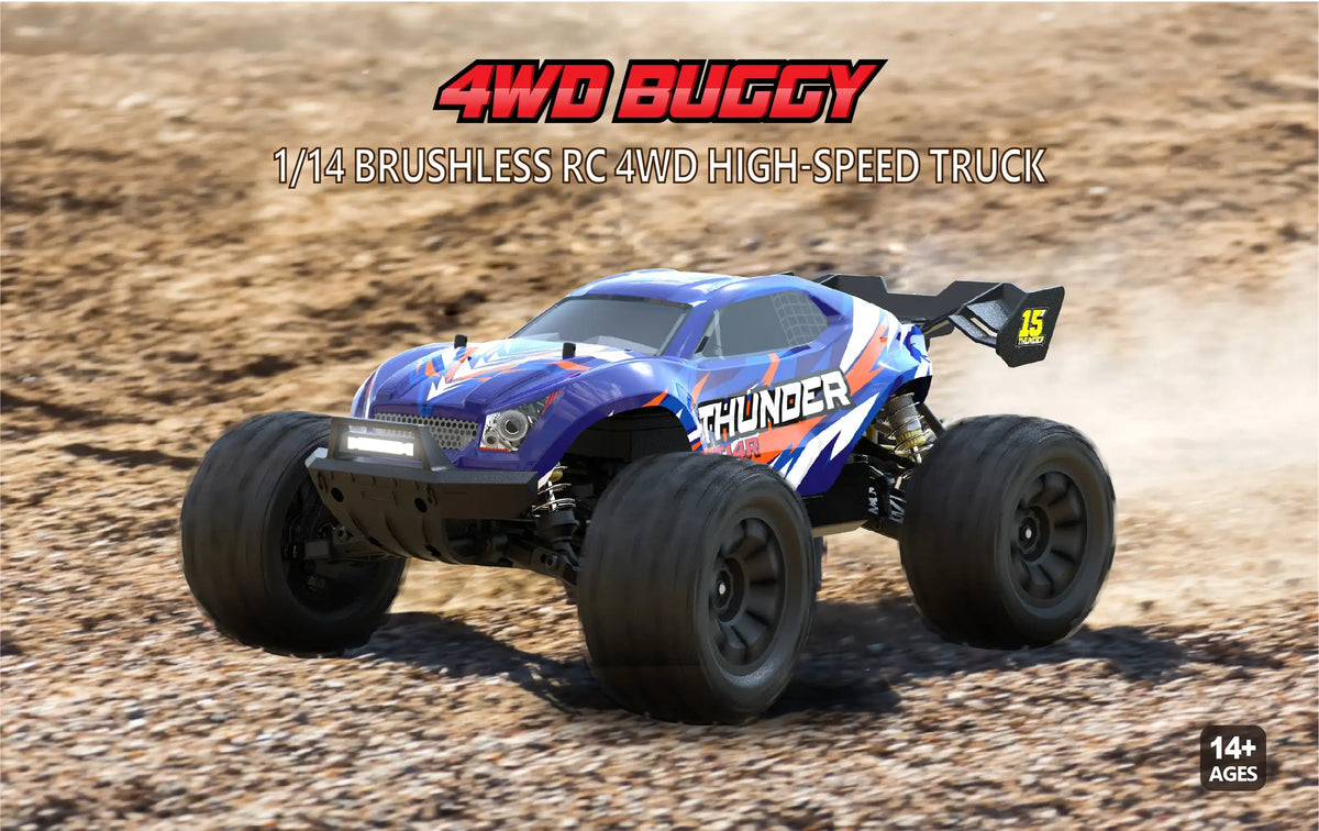MT14R 1/14-RC-Auto JIUSI, bürstenlos, 80 km/h, 2,4G-Fernsteuerungsauto, schnelles Offroad-Rennfahrzeug, 23-26 Minuten Betriebszeit, RC-Spielzeug