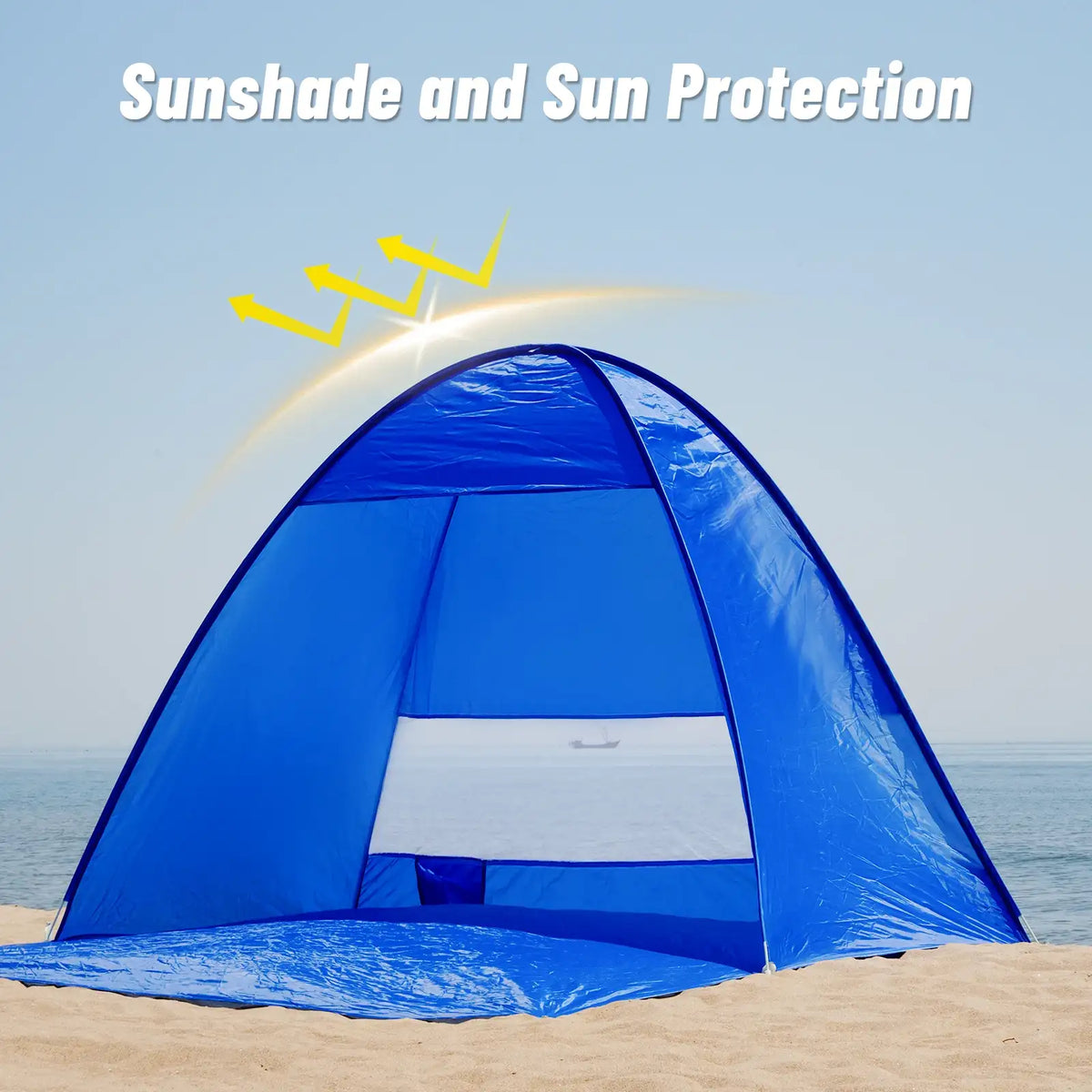 PAKICETUS Leichtes Pop-up-Strandzelt mit Tragetasche, schnell aufzubauender Sonnenschutz, tragbares Outdoor-Cabana-Zelt für Strandurlaub und Outdoor-Reisen