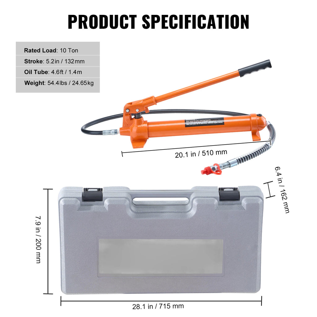 SucceBuy Porta Power Kit – 10/12T Hydraulic Jack, Body Repair