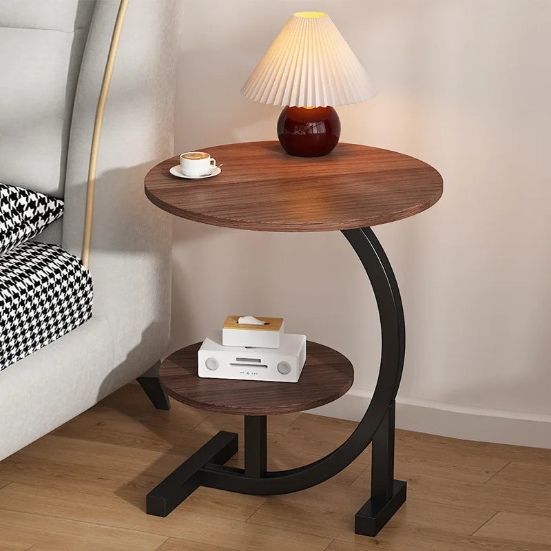 Modern Expandable Double Layer Coffee Table - Wooden Top, Durable, Portable, Multifunctional with Storage Shelf for Living Room