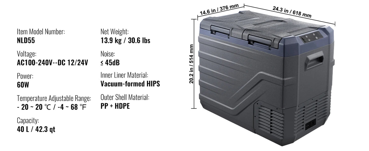 SucceBuy Tragbarer Auto-Kühlschrank – 8L-75L, Doppelzone, Bluetooth