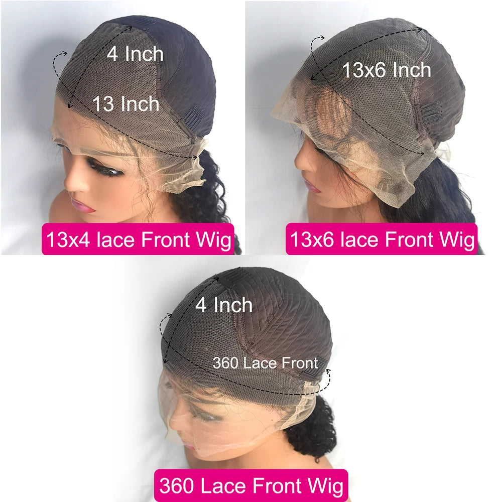 Deep Wave Human Hair Wig with HD Lace Options