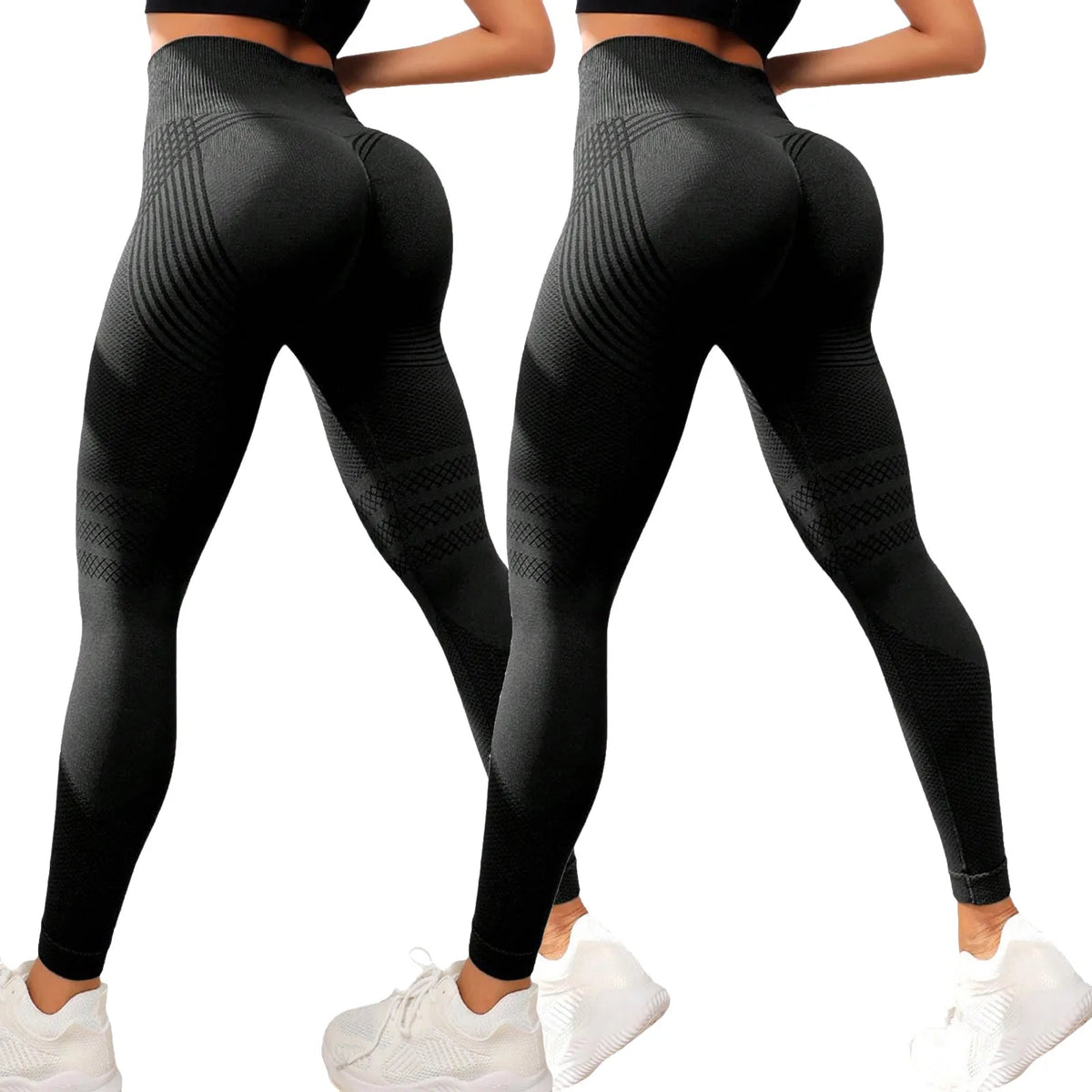Leggings de compresión 3D, ajustados, anticelulíticos, moldeadores, de cintura alta, sin costuras, con efecto push-up, opacos, para gimnasio y deporte