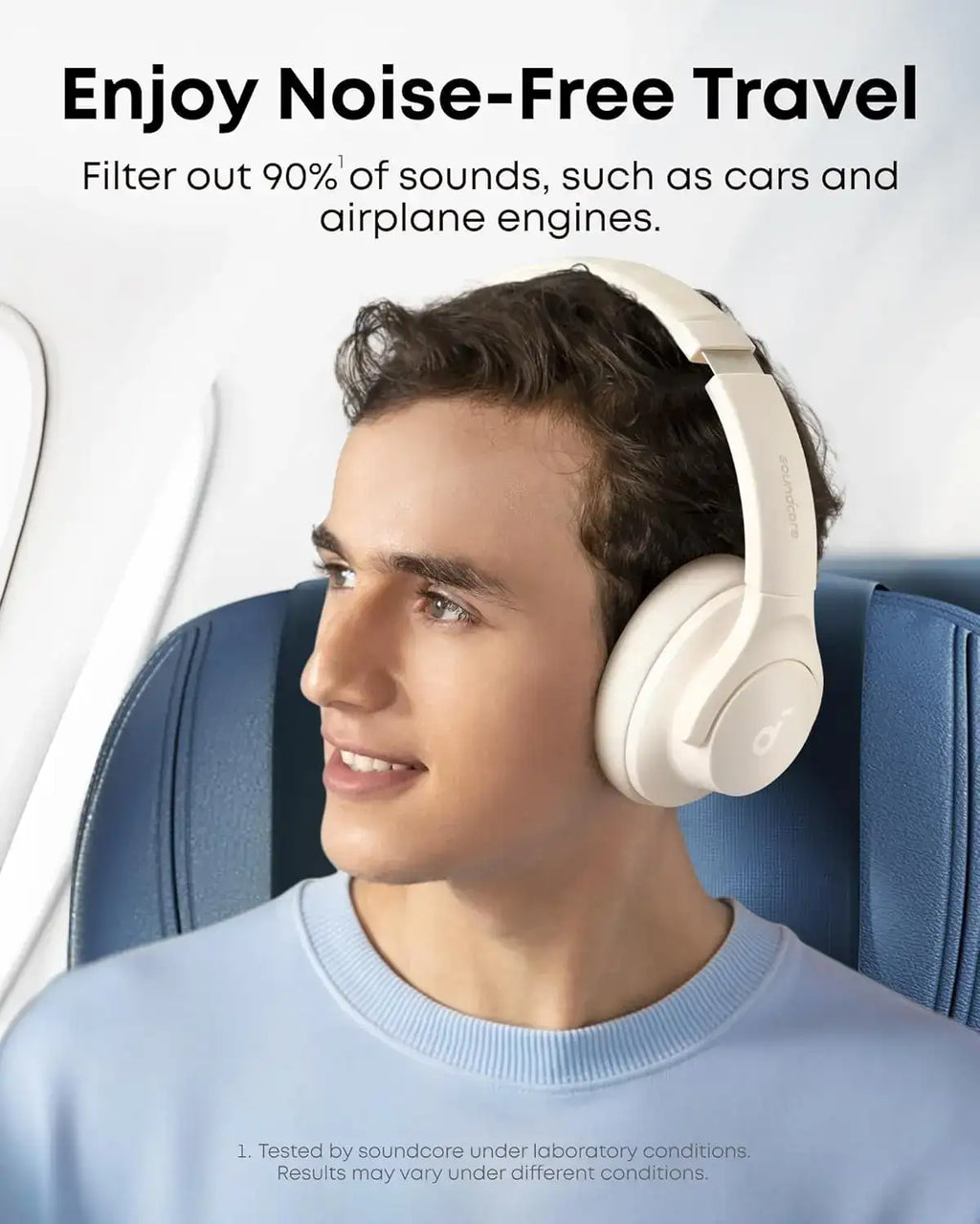 Casque supra-auriculaire sans fil Bluetooth à réduction de bruit active hybride Soundcore by Anker Q20i, autonomie de 40 heures (Reconditionné)