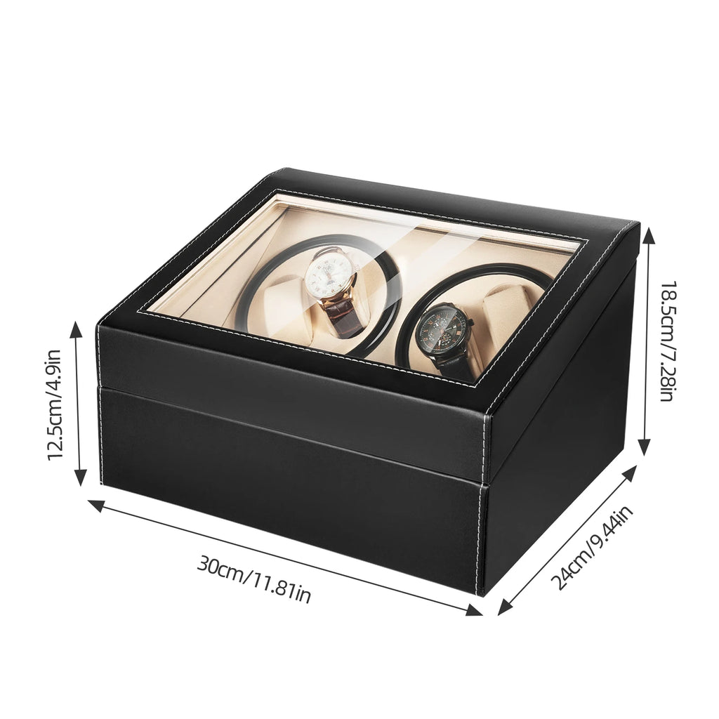 Caja para relojes automáticos de 4+6 espacios – Estuche expositor de joyería en piel sintética