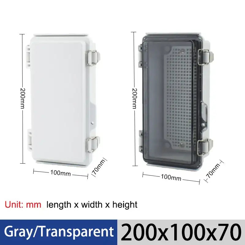 Boîtier de jonction étanche IP67 avec couvercle transparent, en plastique ABS, pour distribution électrique extérieure, boîtier d'instrument électronique