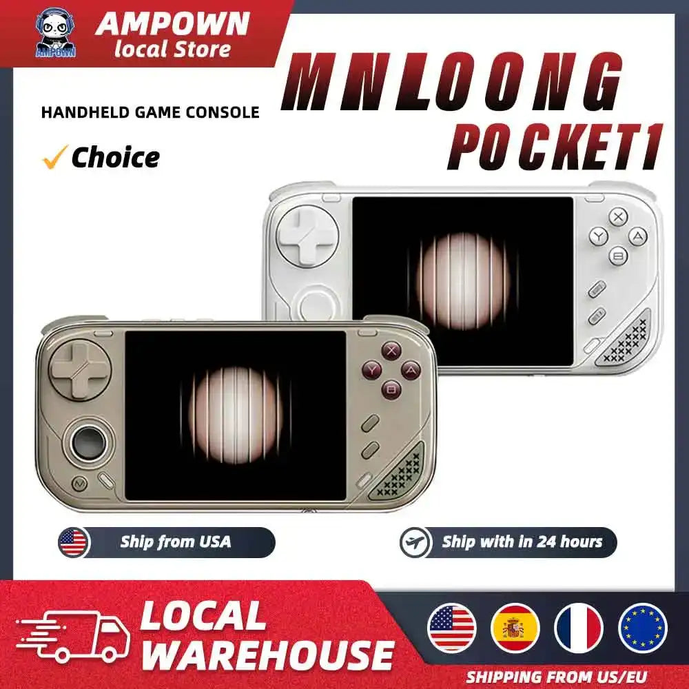 Consola de juegos portátil retro Pocket 1, IPS de 4", 4000 mAh