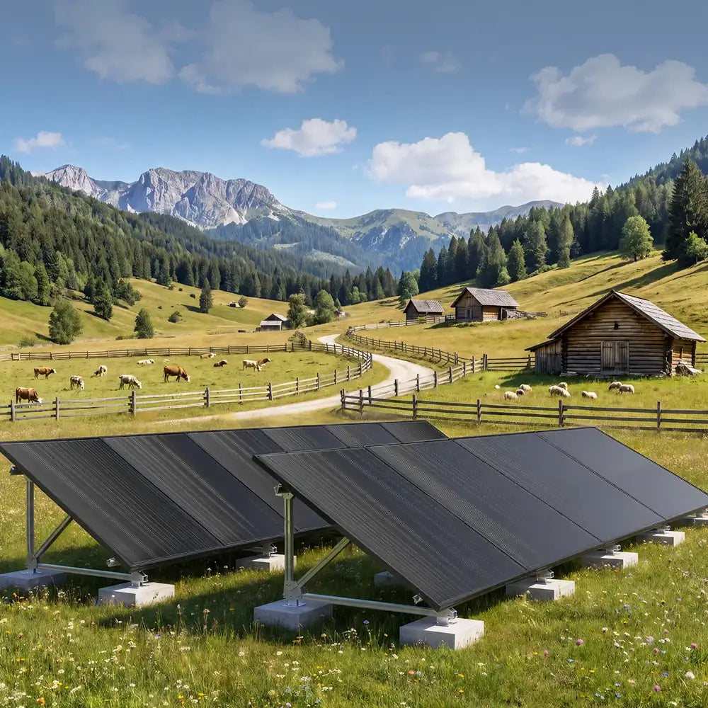 RVPOZWER Rigid Solar Panels 18BB N-Type Mono Cells 24.2% High Efficiency PV Power for Home RV Charge Farm Outdoor Off-Grid Travel Camping High Output 200W/400W/800W