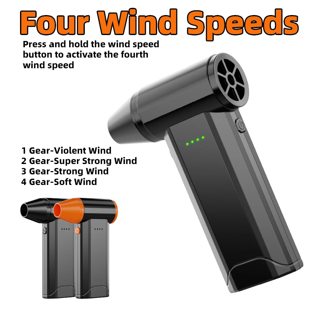 130,000 RPM Ultra-Portable Turbo Jet Fan 200g Thrust | 52m/s High Green Sir Loin