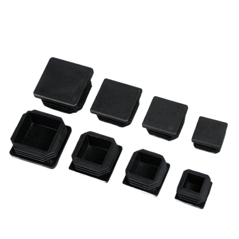 13x13mm-120x120mm Square Plastic Black Blanking End Caps Furniture Leg Tube Pipe Inserts Plugs Bung Decorative Dust Cover