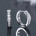 925 Sterling Silver Punk Hoop Earrings For Men Cubic Zirconia Huggie Cartilage Cuff Hypoallergenic Earrings Jewelry