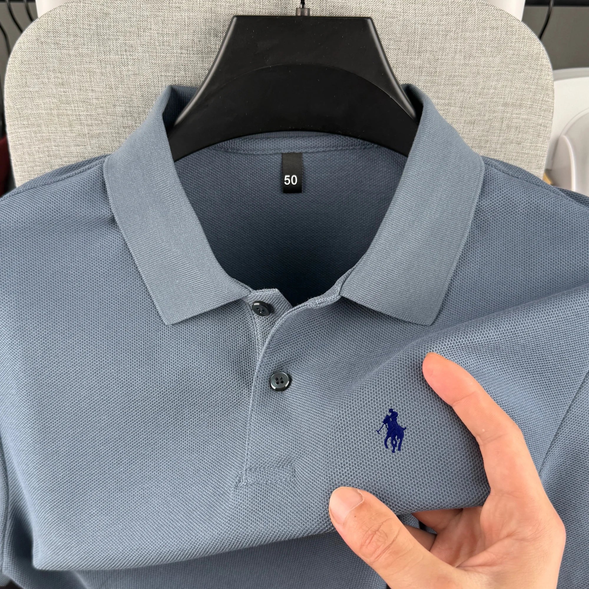 Polo à manches courtes pour homme 100 % coton pur, marque de luxe, été 2026, broderie poney, t-shirt décontracté de golf