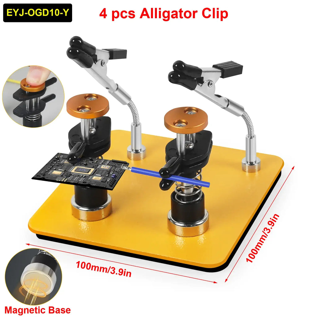 Toolour magnetische dritte Hand zum Löten, verstellbarer Abstand, PCB-Klemme und Lötzinnhalter für Lötarbeiten und Elektronikreparaturen