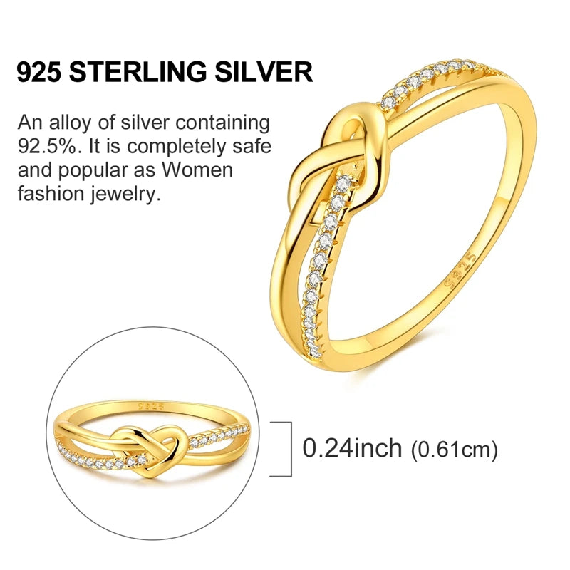 Bague Originale en Argent Sterling 925 Étincelante Étoile Dorée Luciole Lune pour Femmes Filles Bijoux Cadeaux d'Anniversaire