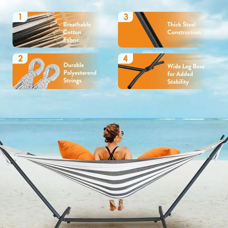 Gyroor Adjustable Stand Hammock – 600lb Capacity with Storage Bag