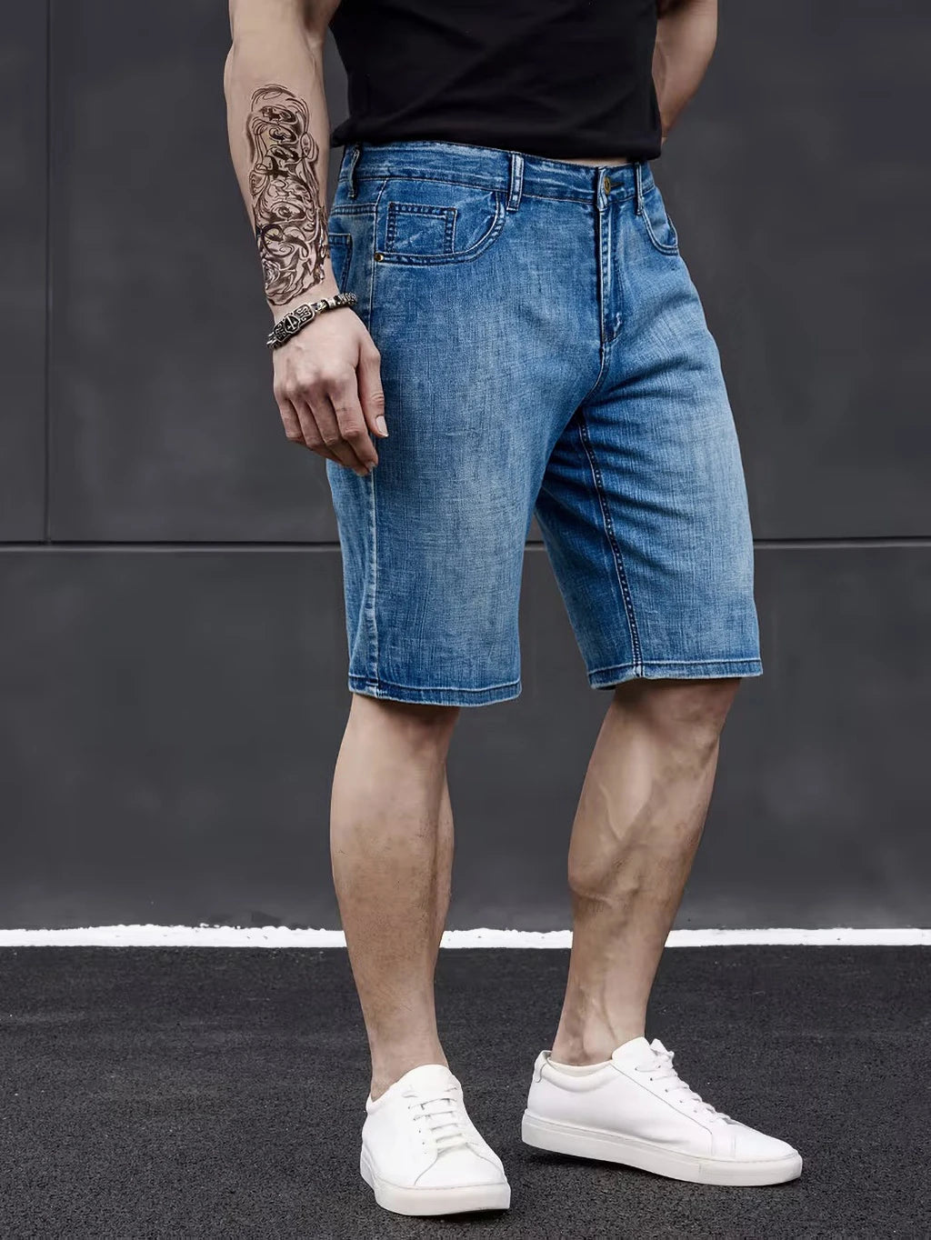 Shorts en jean moulants pour hommes, style classique 2026, nouvelle mode décontractée d'été, pantalon court fin et extensible, taille 40