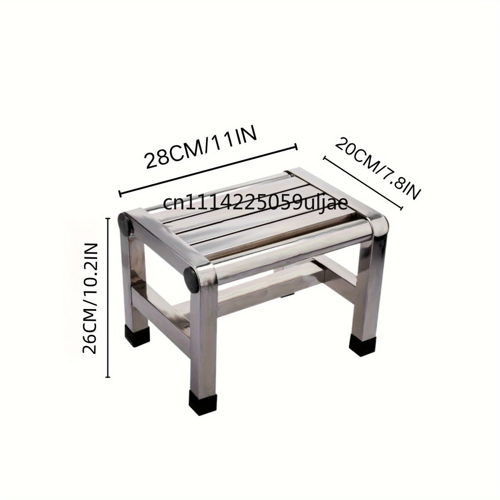 Multi Functional Stainless Steel Stool - Durable Thick & Sturdy Stool, Ideal for Living Room, Bathroom, Kitchen, Corridors