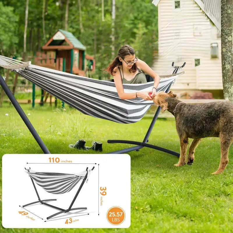 Gyroor Adjustable Stand Hammock – 600lb Capacity with Storage Bag