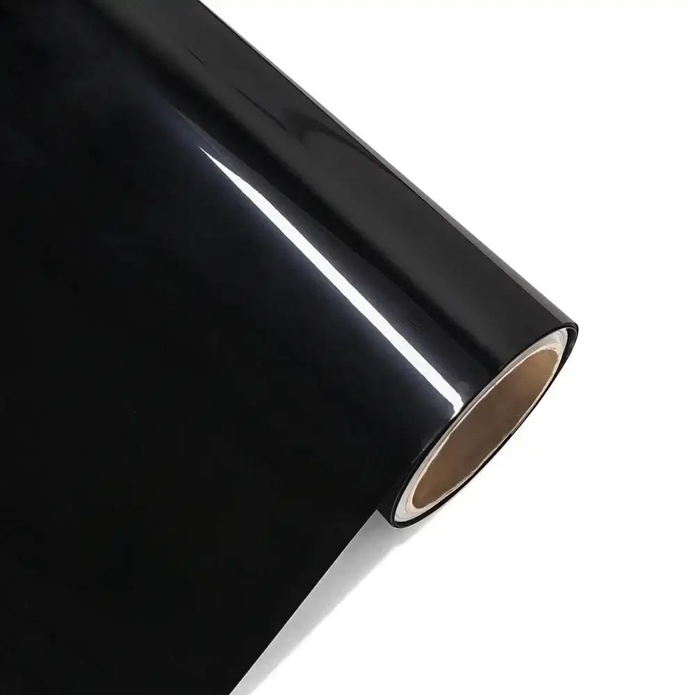Glänzend schwarze Auto-Vinylfolie zur individuellen Gestaltung, wasserdichte PVC-Autodekoration, PET-Aufkleber, schützende Folie für Motorrad- und Autokarosserien