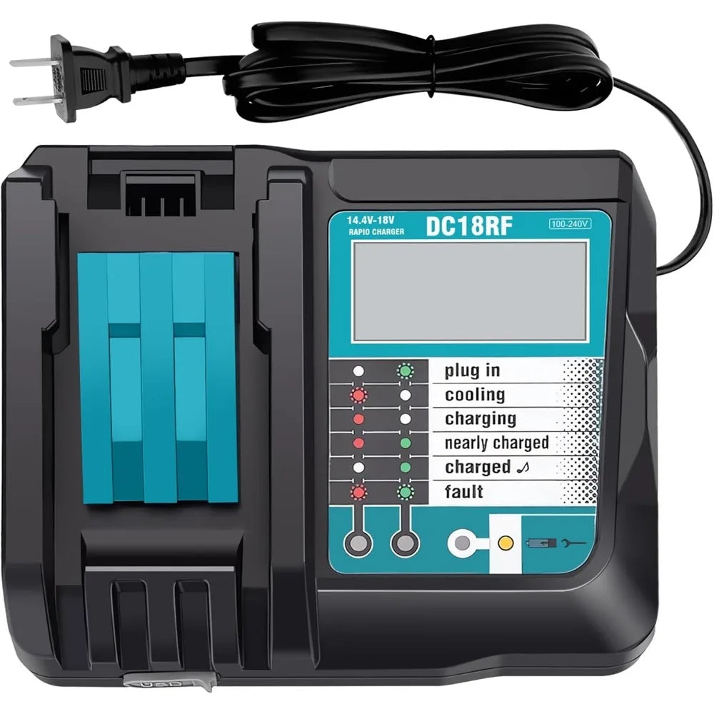 DC18RF Li-ion Battery Charger 3.5A Charging Current for Makita 14.4V 18V BL1830 Bl1430 DC18RC DC18RA Power tool with USB