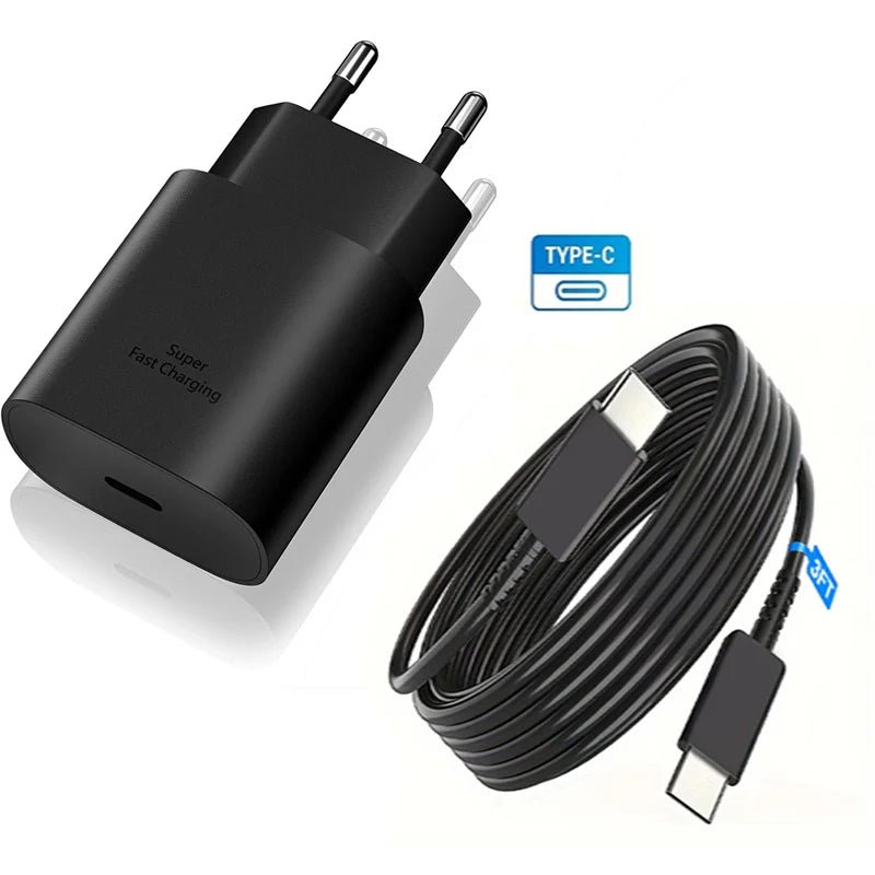25W USB C PD Super Fast Charger Type C Wall Power Adapter USB C to Type C Fast Charging Cable For Samsu Galax S22 S21 S20 Note10