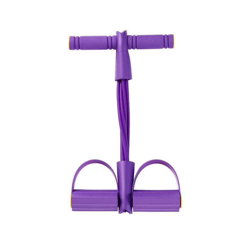 Natural Rubber Pedal Resistance Bands, 6 Tubes with Handles, Yoga Pedal Puller for Full-Body Home Workouts