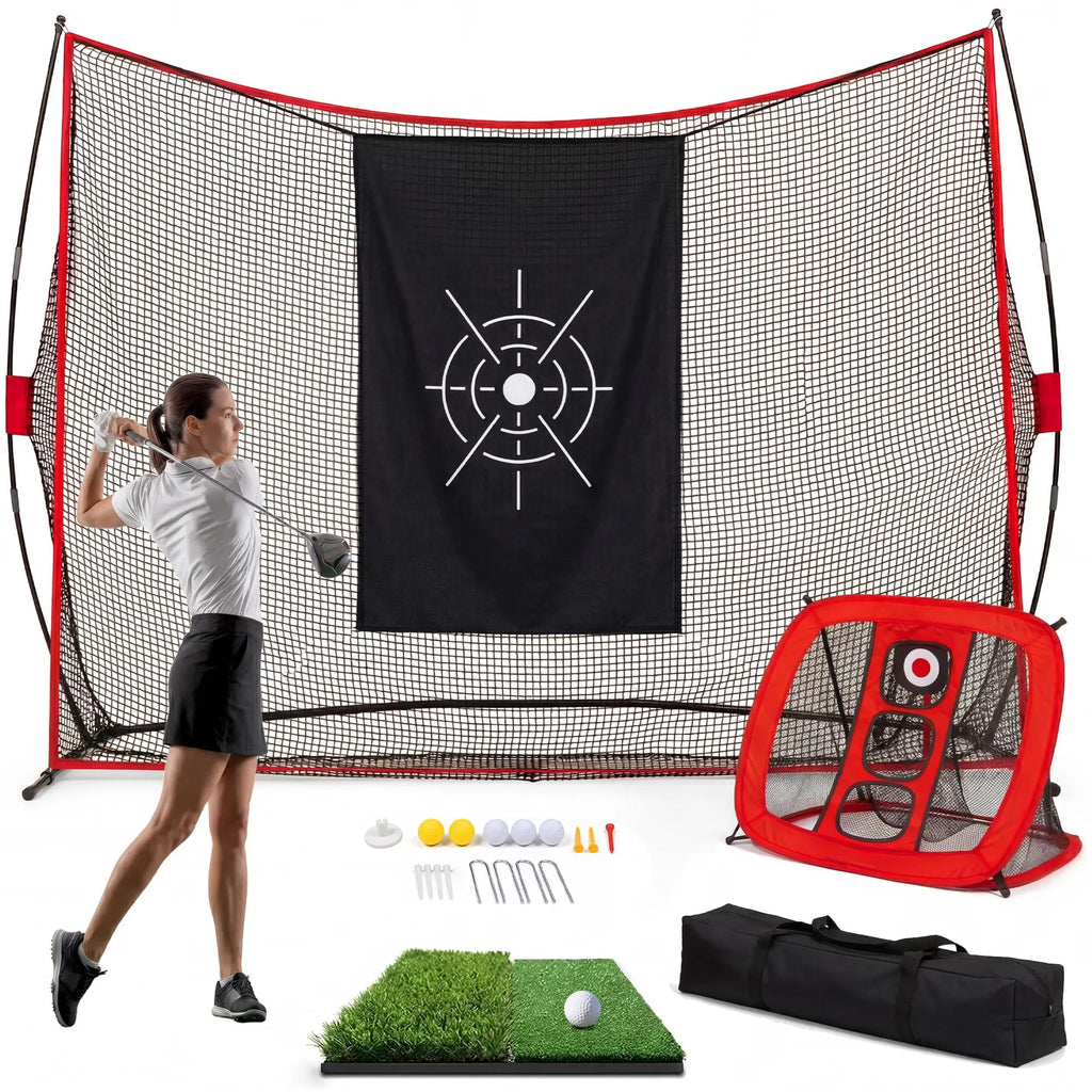 Set de red de práctica de golf de 10x7 pies – Entrenamiento en patio y espacios interiores