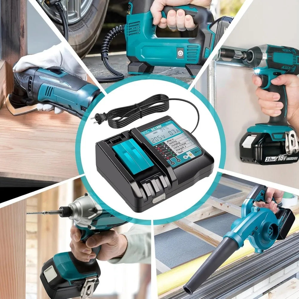 DC18RF Li-ion Battery Charger 3.5A Charging Current for Makita 14.4V 18V BL1830 Bl1430 DC18RC DC18RA Power tool with USB