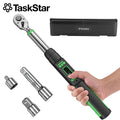 TaskStar Digital Torque Wrench, 3/8-inch Drive with 1/4 and 1/2-inch Adapters, ±2% Accuracy, 0-162 ft-lbs, for Cars, Motorcycles and Bicycles