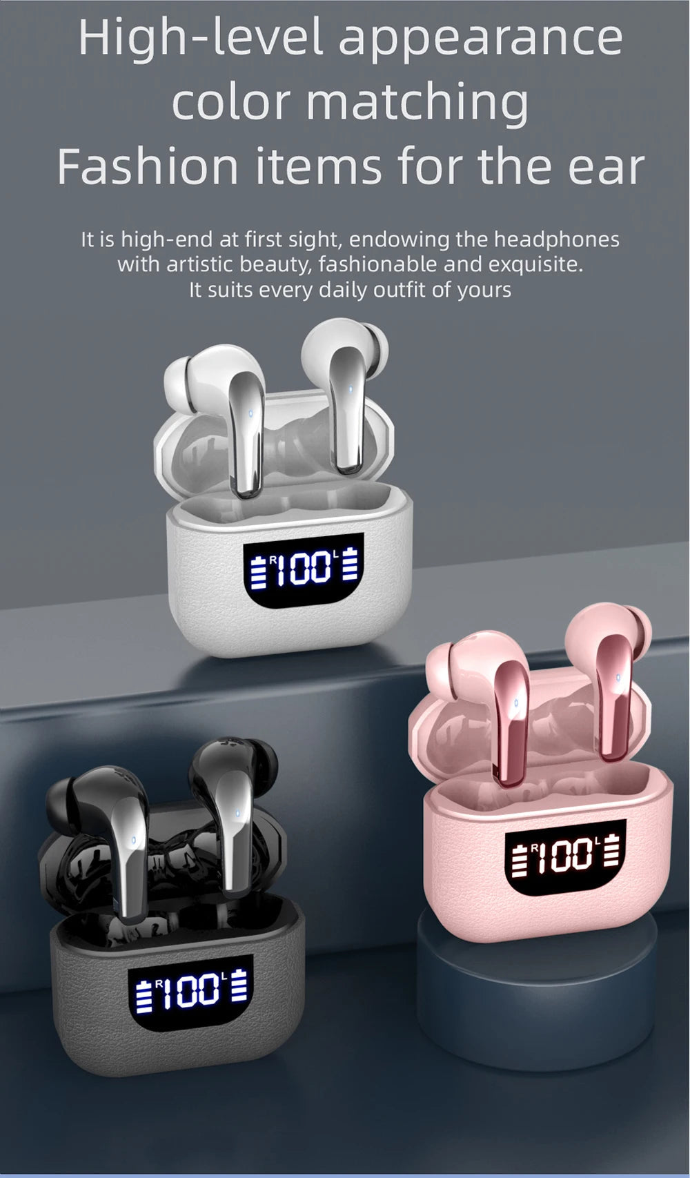K07 Wireless Earphones Bluetooth Active Noice Cancellation Wireless Green Sir Loin