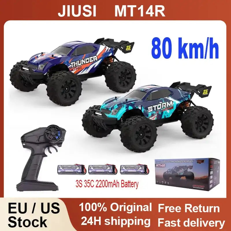 MT14R 1/14-RC-Auto JIUSI, bürstenlos, 80 km/h, 2,4G-Fernsteuerungsauto, schnelles Offroad-Rennfahrzeug, 23-26 Minuten Betriebszeit, RC-Spielzeug