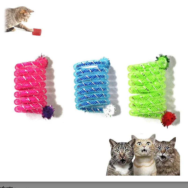 Elastic Spring Wool Ball Interactive Bite-Resistant Cat Toy