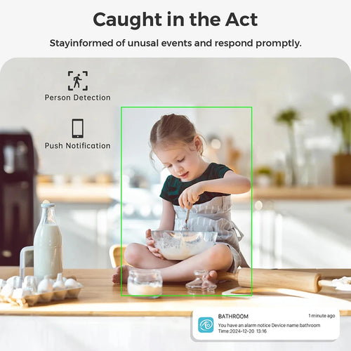 Mini Caméra WIFI sans fil HD 4K, prend en charge le zoom 5X, la détection de mouvement, la visualisation à distance, la caméra de surveillance DIY avec diffusion en direct à 120°