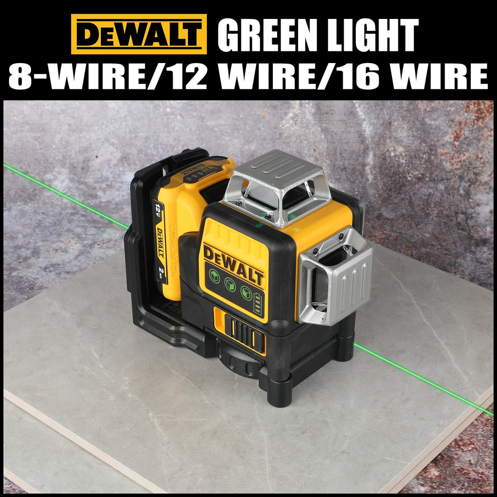 Nivel láser verde Dewalt DW089LG 12V 2026, 12 líneas, 3 lados, 360° vertical y horizontal para proyectos en interiores y exteriores, litio