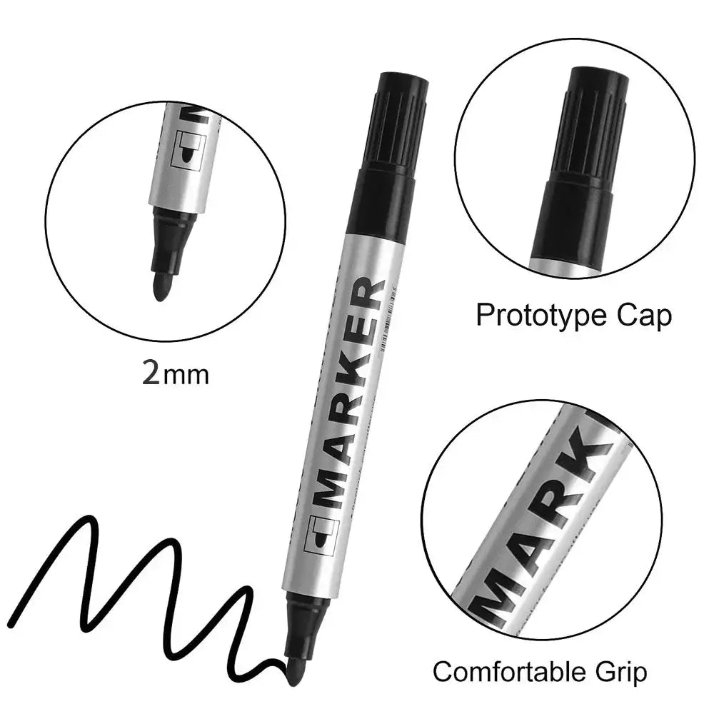 Marqueur Peinture Permanent Stylo Noir Imperméable pour Pneu Marqueurs Gras Séchage Rapide Stylo Signature Fournitures de Papeterie