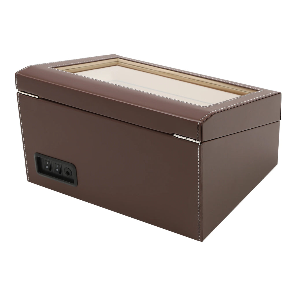 Caja para relojes automáticos de 4+6 espacios – Estuche expositor de joyería en piel sintética